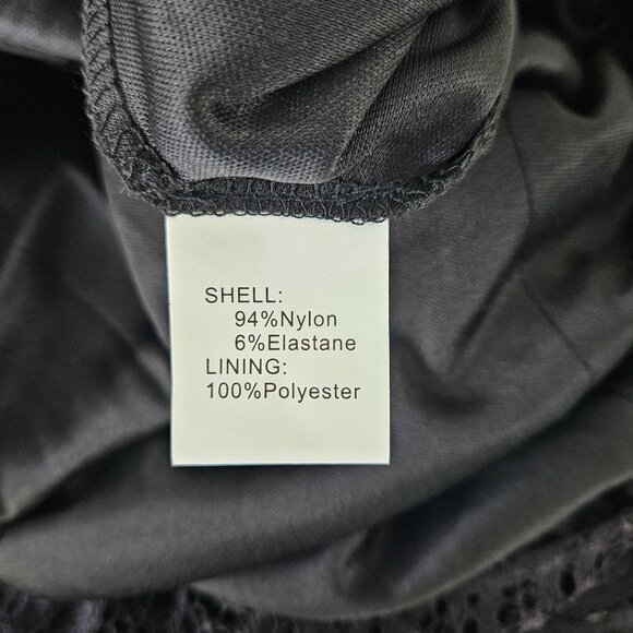 Womens XL Elegant Black Lace Cocktail Party Dress Satin Bow & Mesh Skirt A-Line - Picture 10 of 13